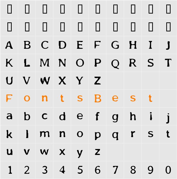 u.box98 Character Map