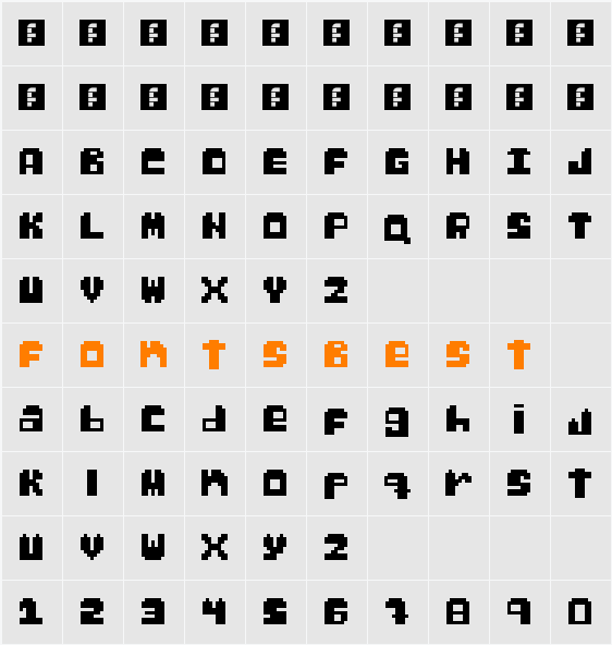 Gabs Pixel Character Map