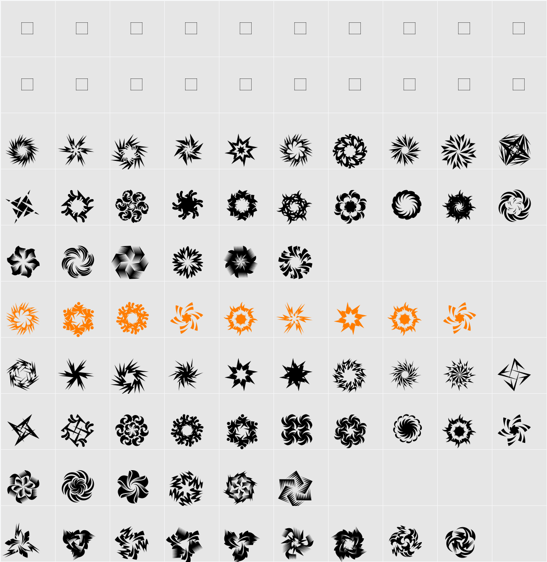 WhirligigBigOne Character Map