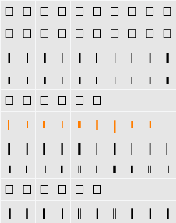 UpcEP36xTt Character Map