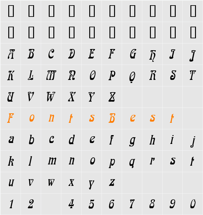 LaliqueLight Character Map