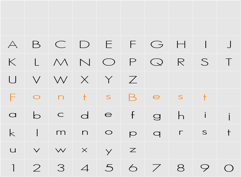 SansSerif Character Map