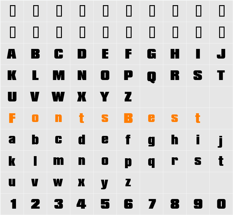 Compressed-Black Character Map