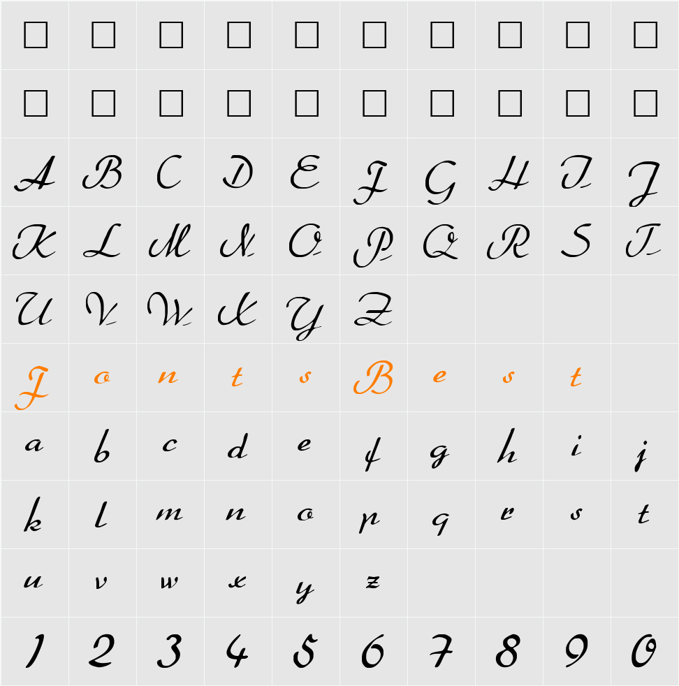Heather Character Map