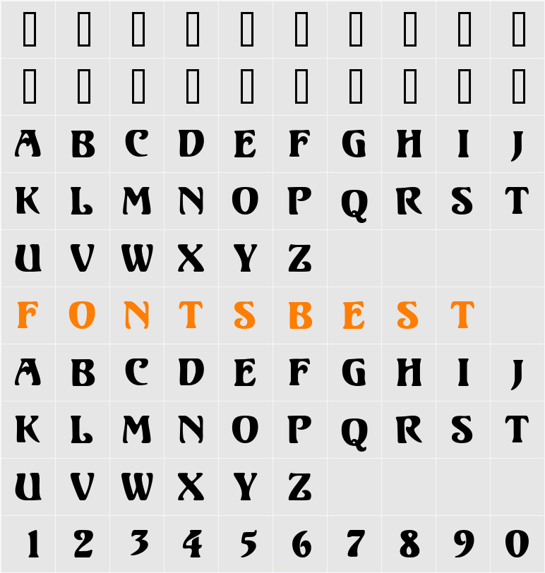 Volute Character Map