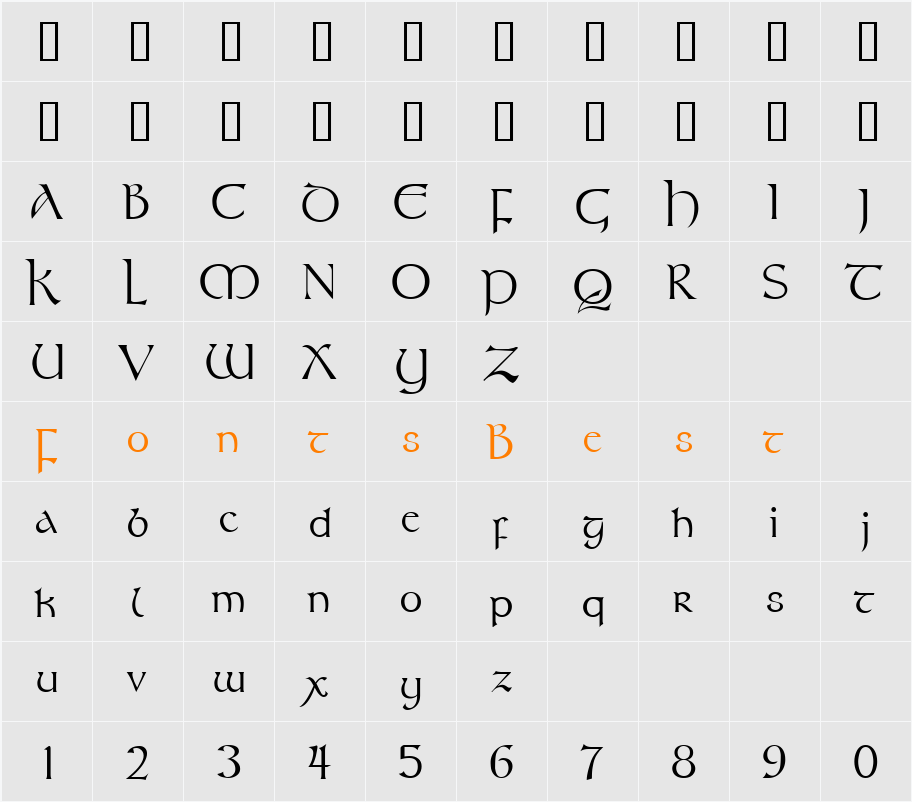 JI-Pelter Character Map