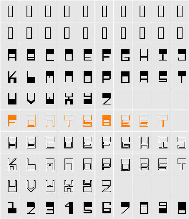 Relieftechnik Character Map
