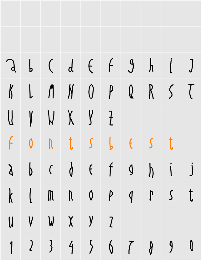 PrestoWritten Character Map