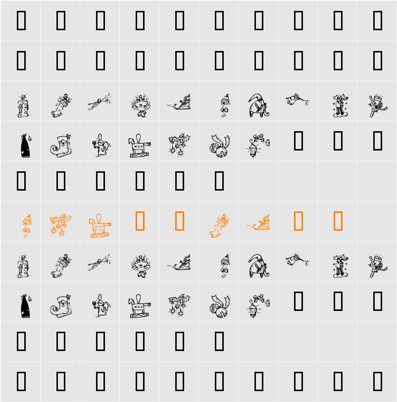 KR Christmas 2002 Dings 2 Character Map