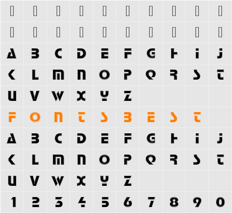 StopDIn1 Character Map