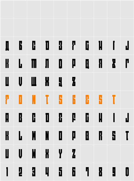 EAST-west Condensed Character Map