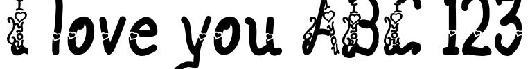 I love you ABC 123 Font Image