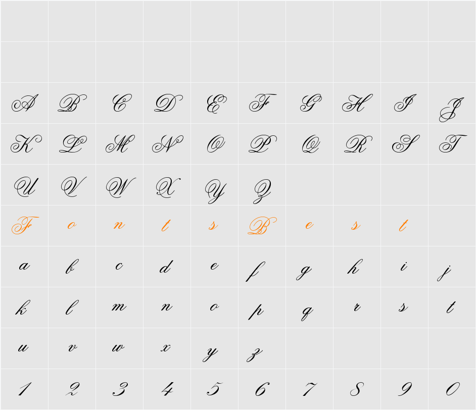 Old Script Character Map