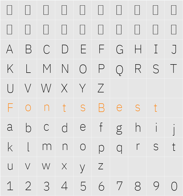 IBM Plex Sans Hebrew ExtraLight Character Map