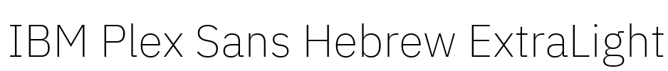 IBM Plex Sans Hebrew ExtraLight Font Image