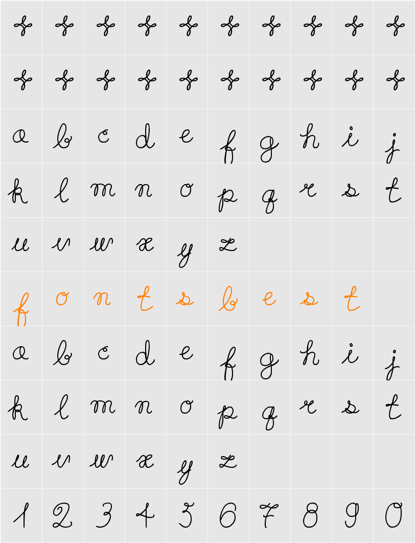 Playdate Bold Character Map