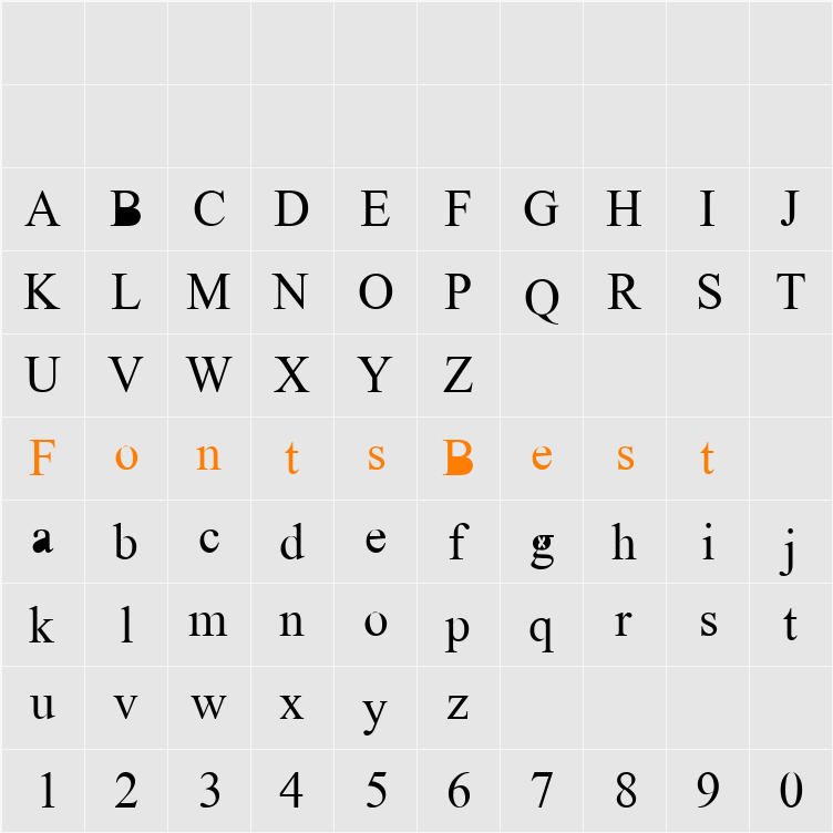 Timdan E Demo Character Map