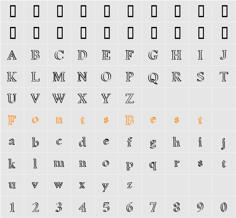 Niew CroMagnon Callig Character Map
