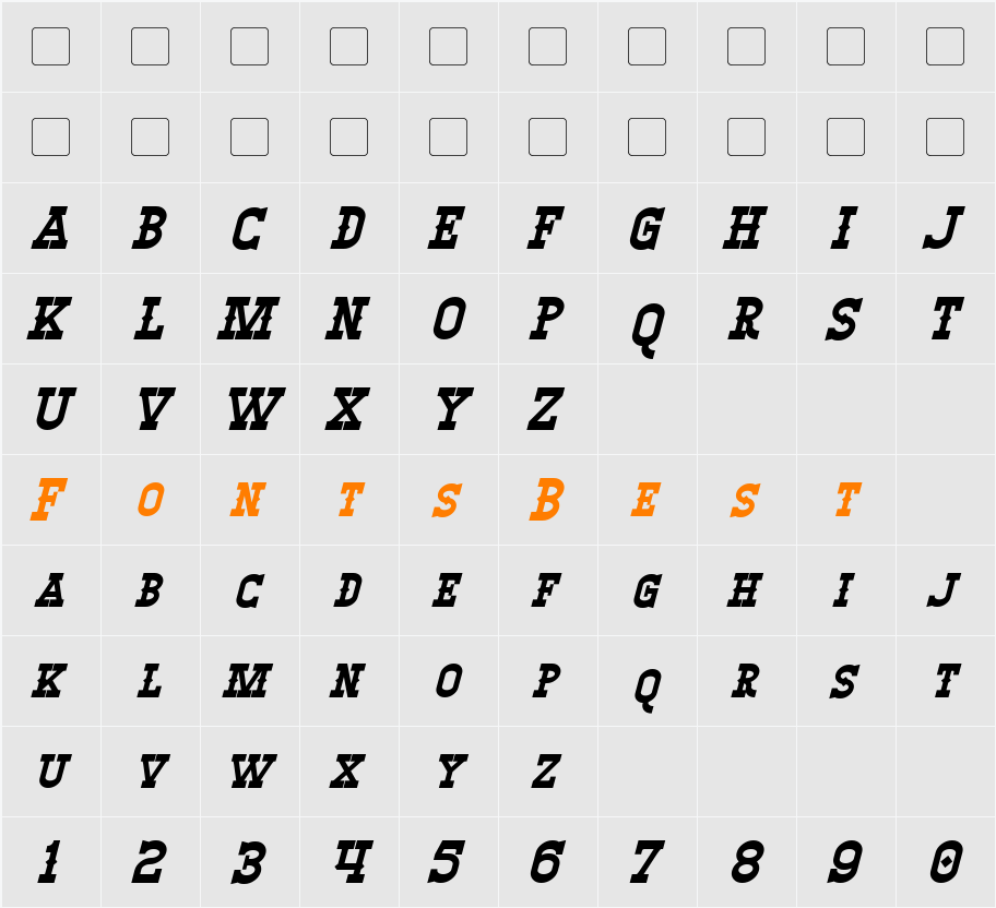 Winslett Character Map