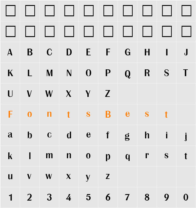 PSL Pojamarn Character Map