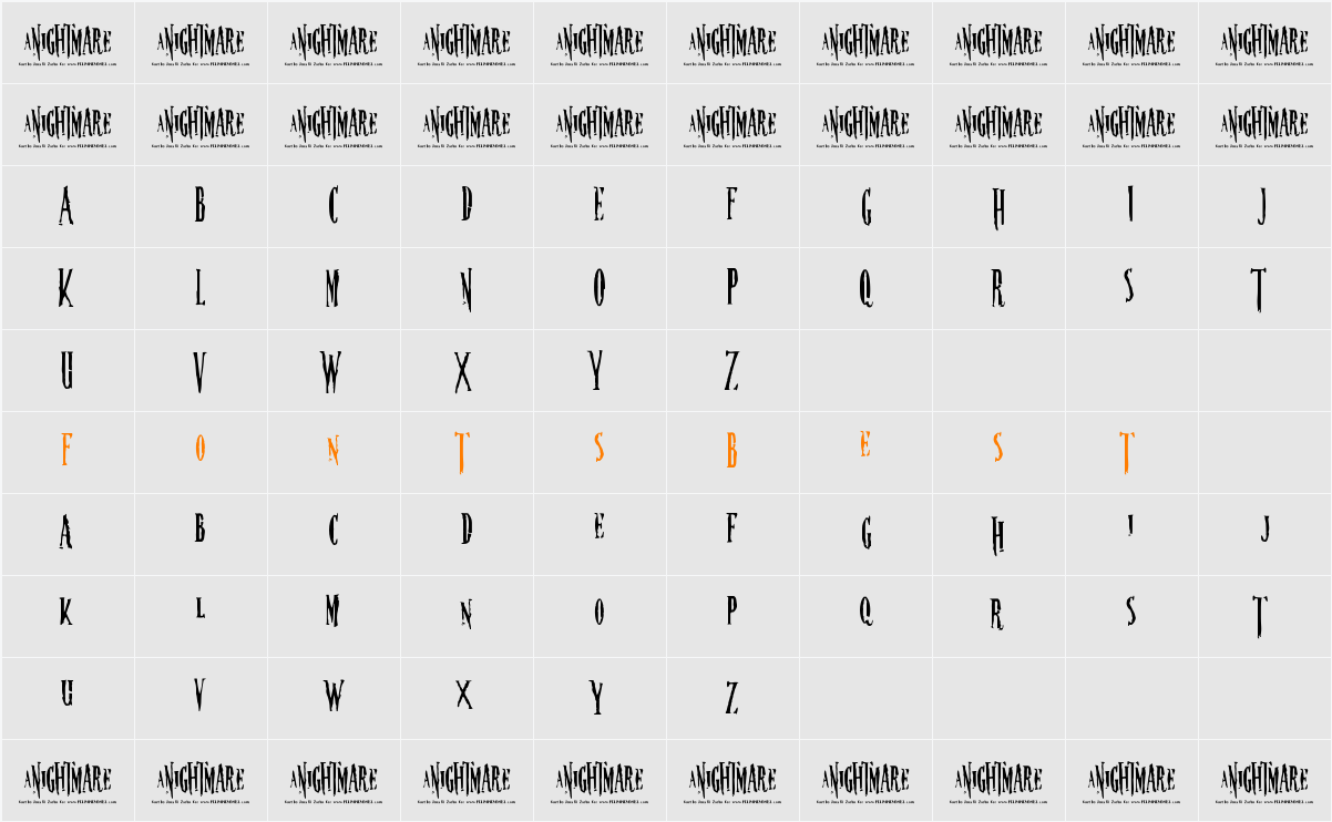 Nightmare 5 Character Map