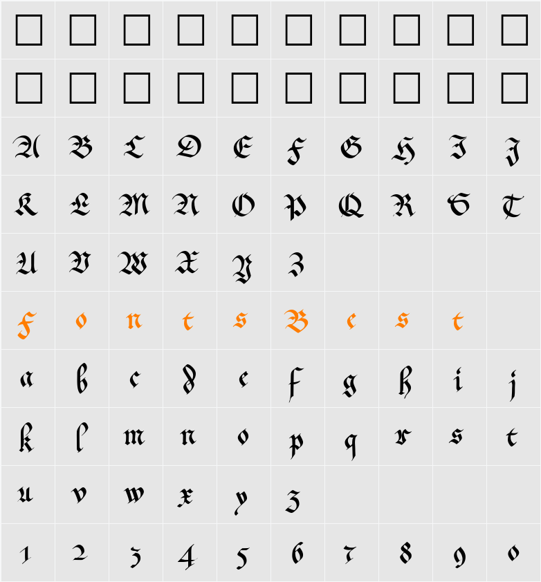 MA GKursiv2 DB Character Map