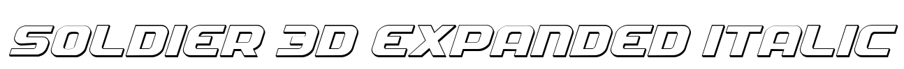 Soldier 3D Expanded Italic Font Image