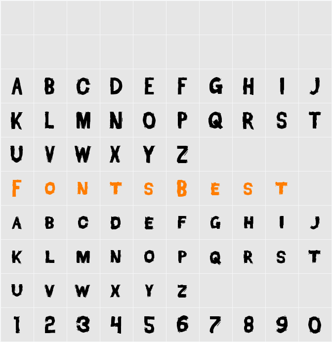 Dead Font Walking Character Map
