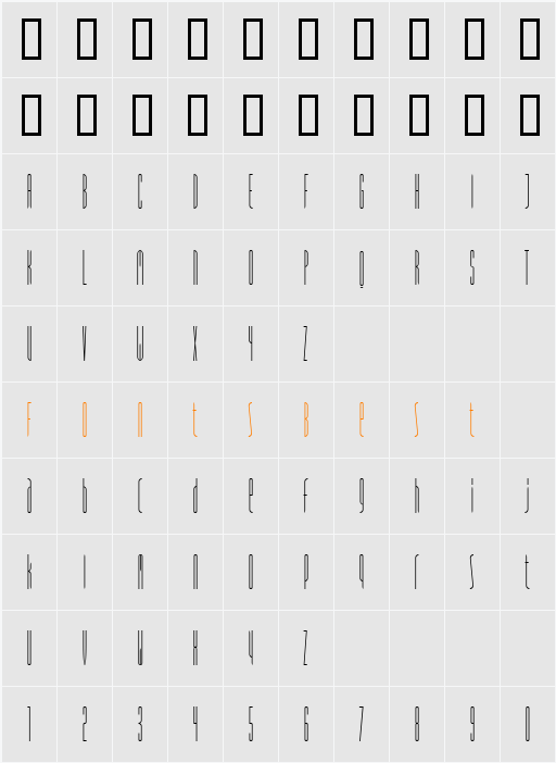Typeface FourOne Character Map