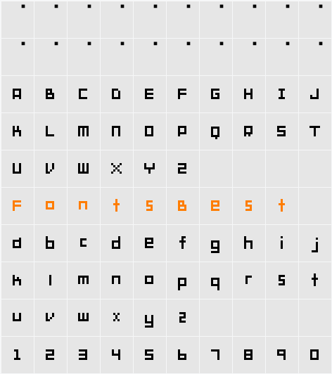 HM Fine Bit Character Map
