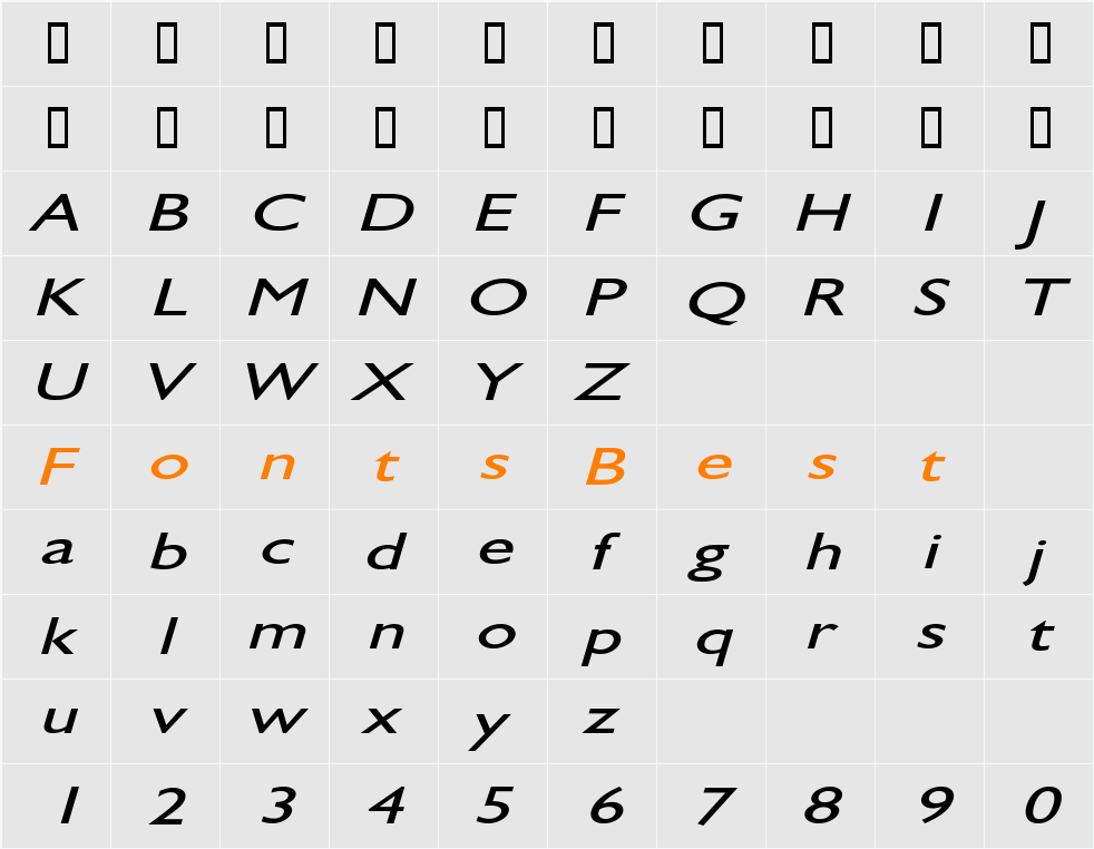 GibraltarExtended Character Map