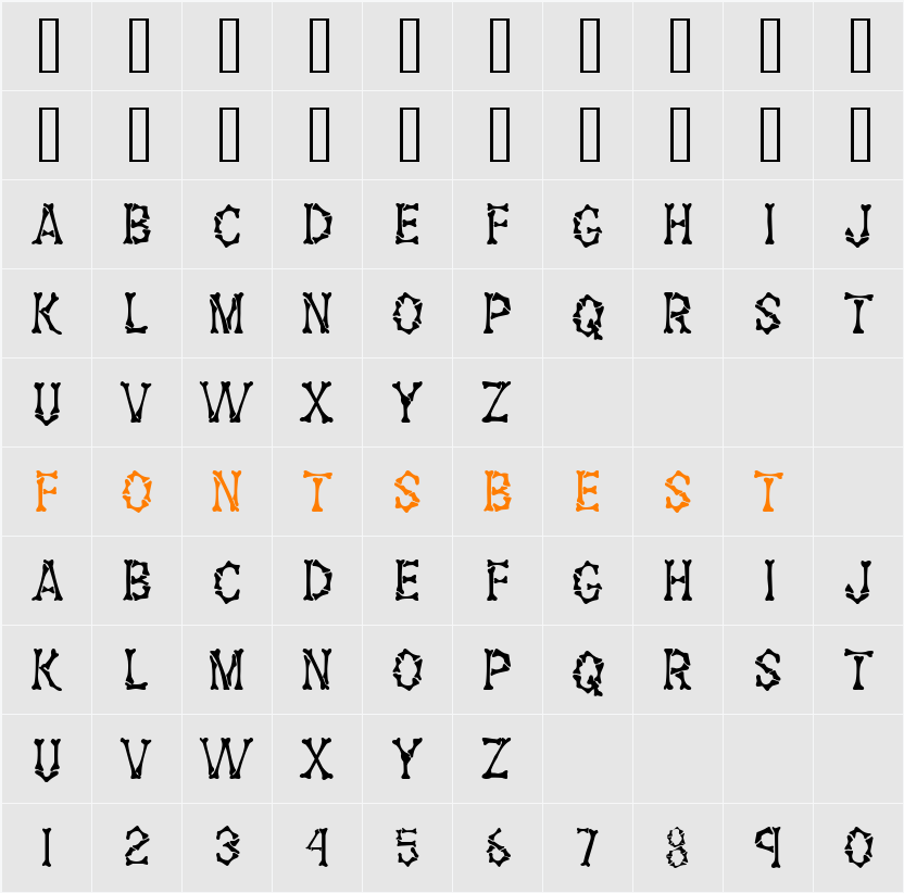 GE Them Bones Character Map