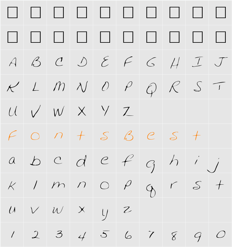 JackiesHand Character Map