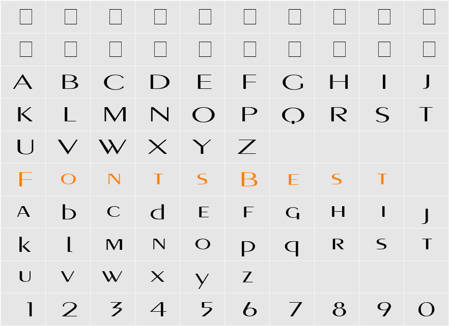 PigNoseTyp Character Map