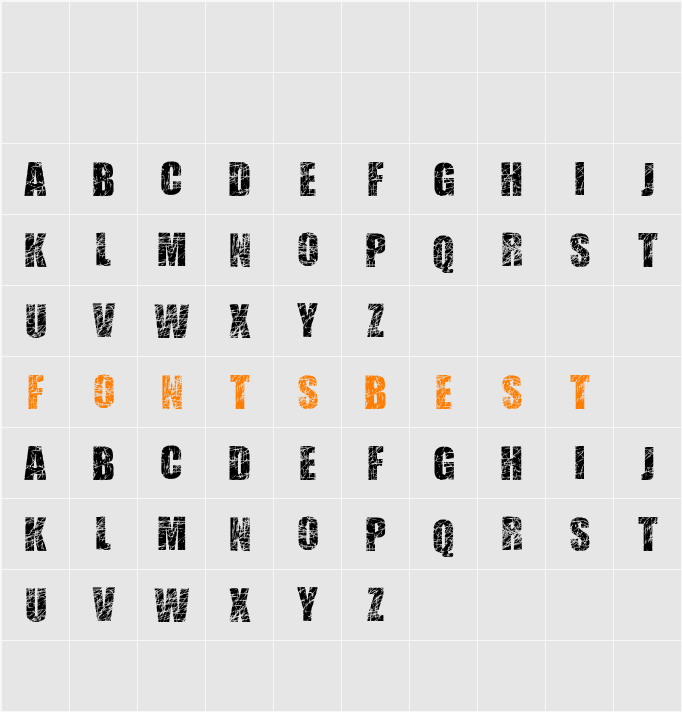 Scratched Letters Character Map