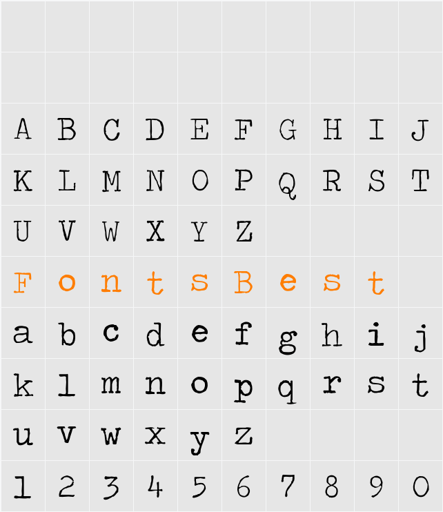 Traveling _Typewriter Character Map