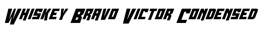 Whiskey Bravo Victor Condensed Font Image