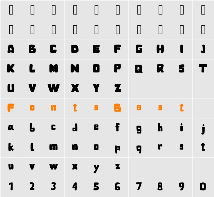 BubbleBaZ Character Map