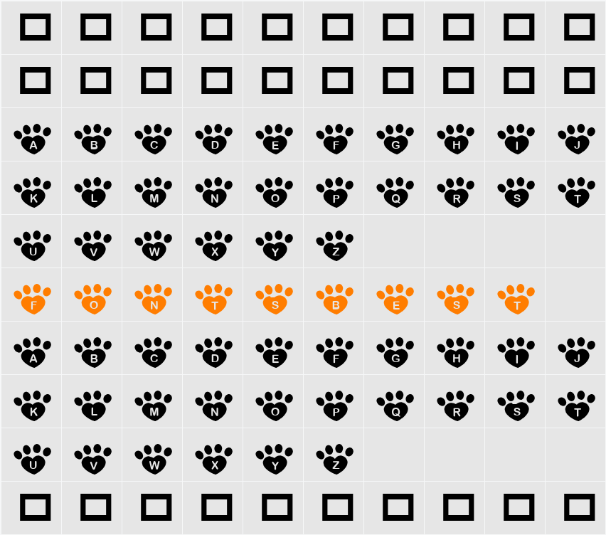 JLR Pawrty Hearty Character Map