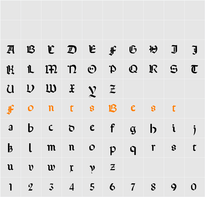 TERROTUNDA Character Map