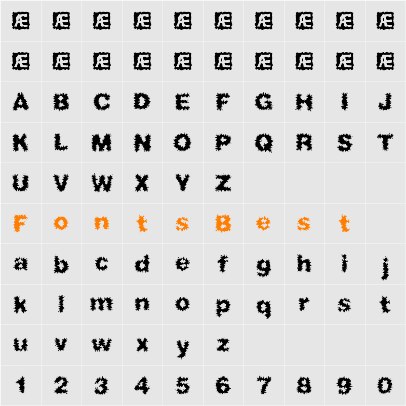 Frizzed BRK Character Map