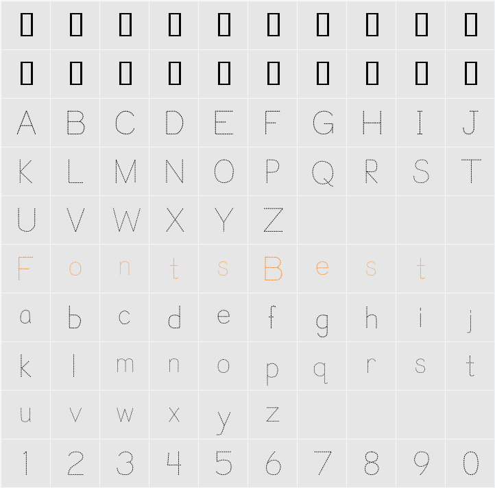 Trace Font for Kids Character Map