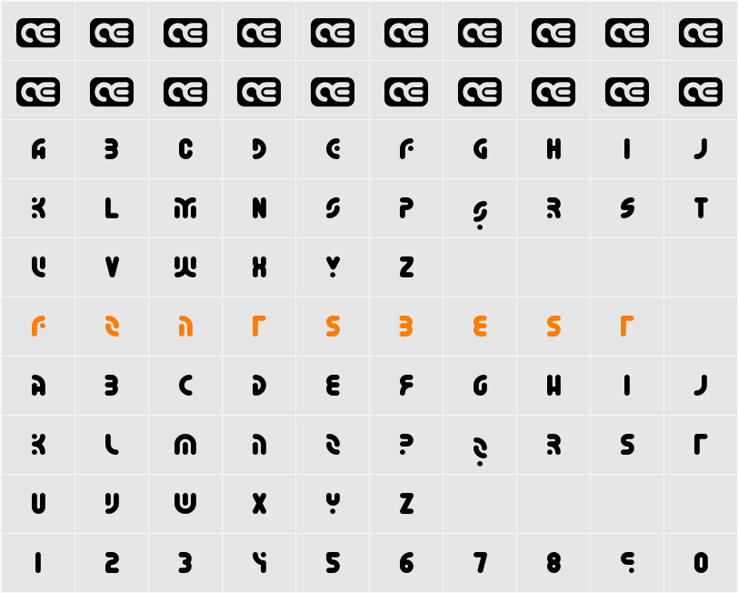 Whatever BRK Character Map