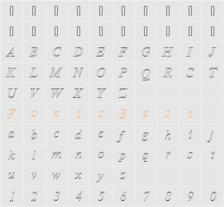 NimbusRomDRegItaOu1 Character Map