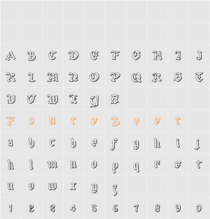Uberhölme Outline Character Map