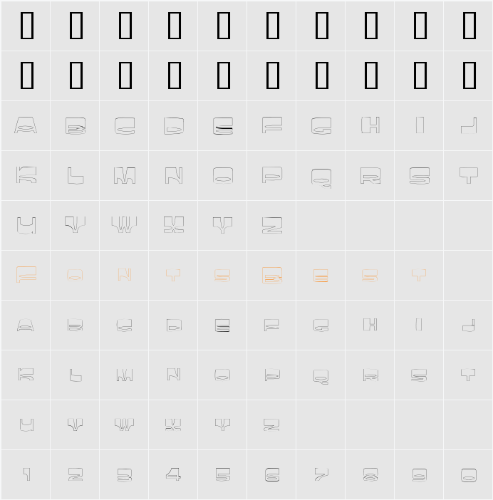 LaughinOutline Character Map