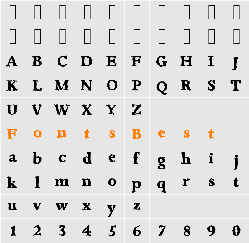 JessicaRandom-Xbold Character Map