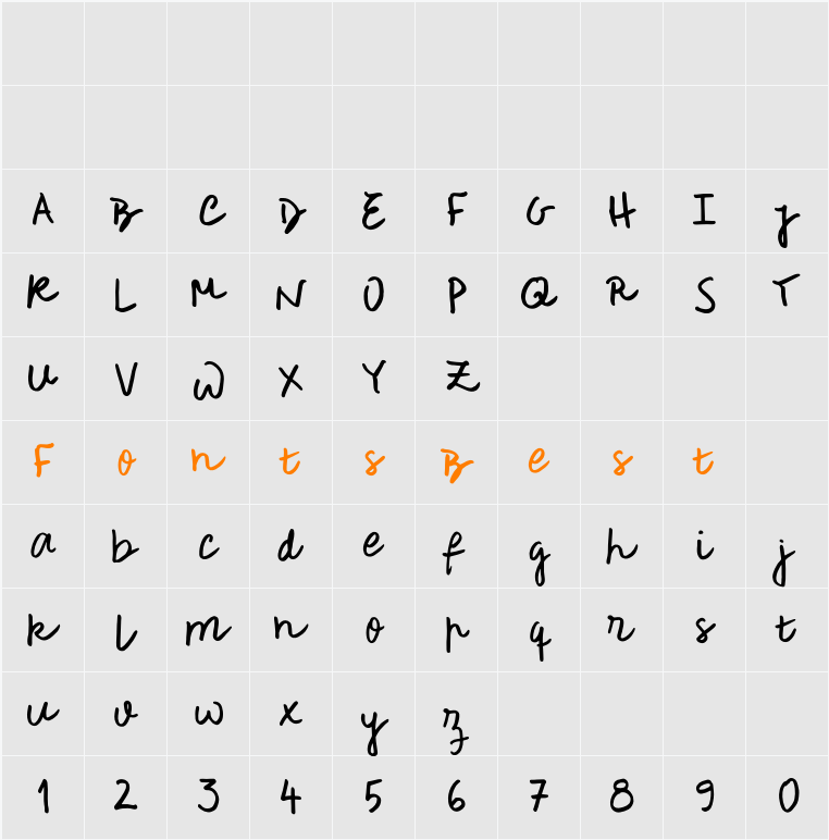 Rough Notes Sample Character Map