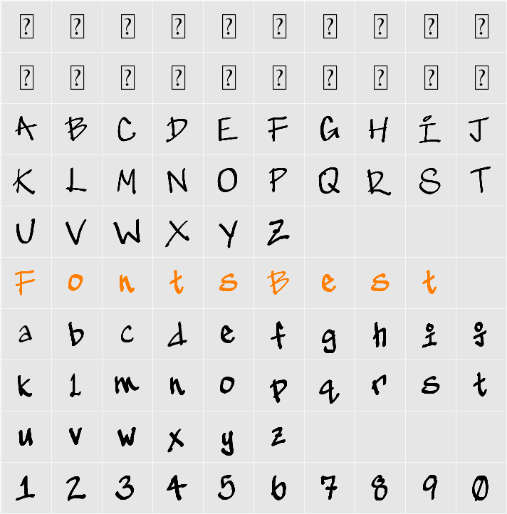 GeeKnee Character Map