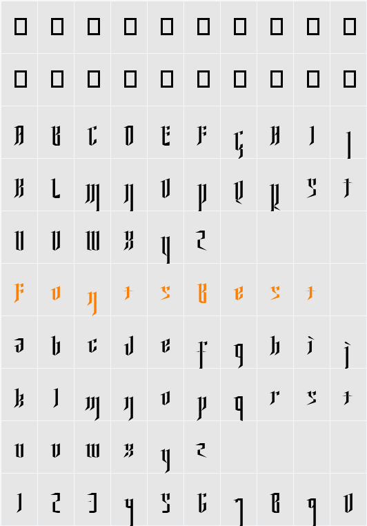 Ysgarth Character Map